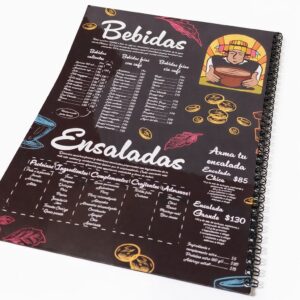 Menú encuadernado para restaurante